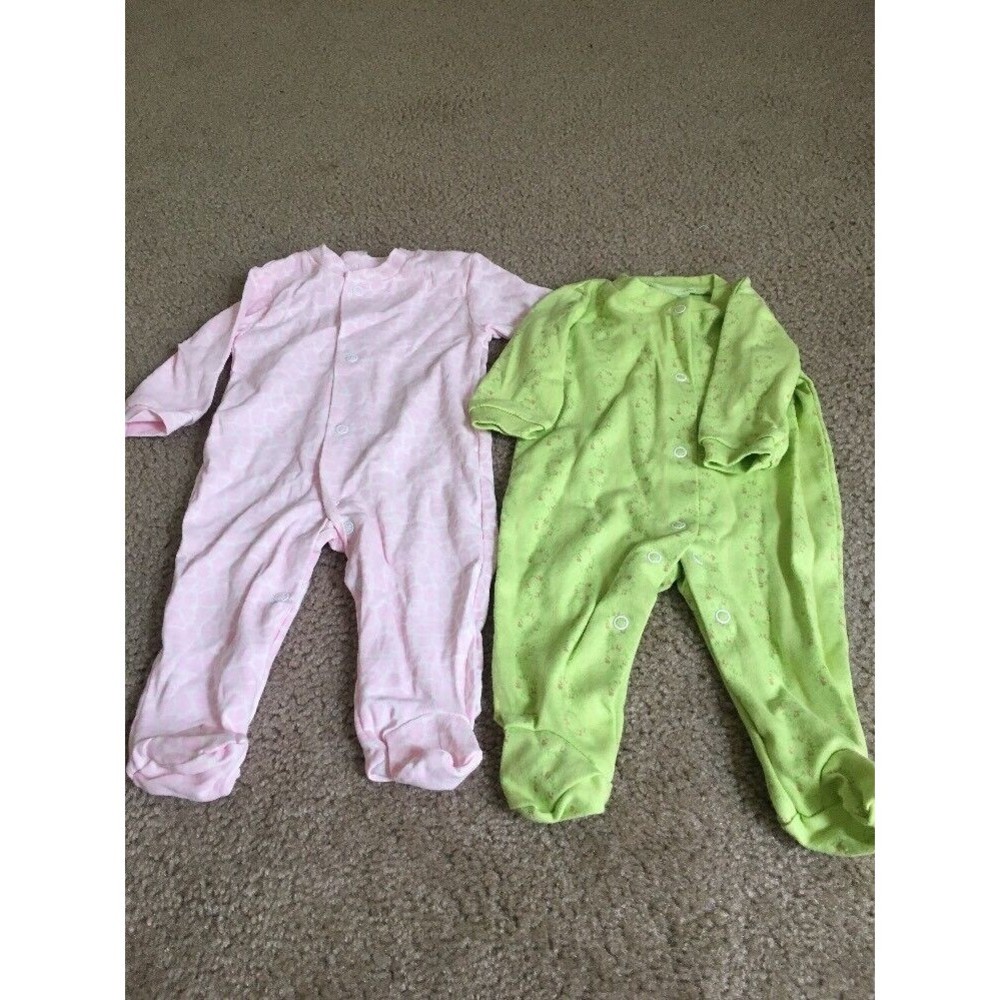 2 Piece Infants Basics Sleep N Play Pajamas Baby Girls Size 3 Months Play Suit